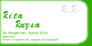 rita ruzsa business card